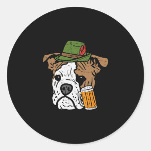 English Bulldog Bavarian Dog Men Women  Classic Round Sticker