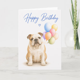 English Bulldog Birthday Card