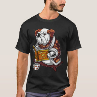 English Bulldog Book Reading Dog T-Shirt