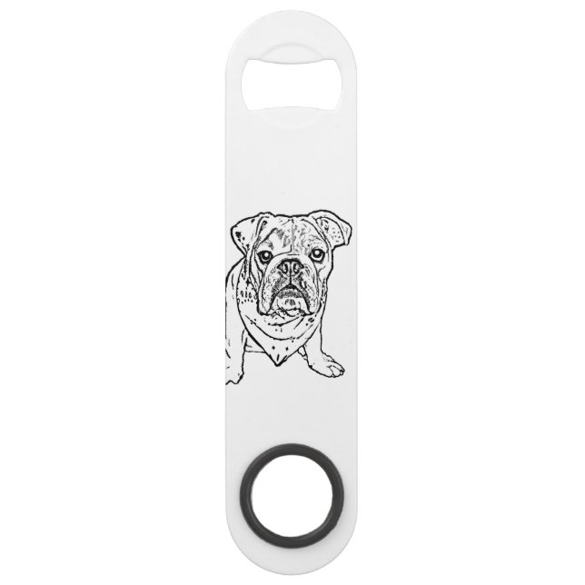 English bulldog bottle opener bar key (Back)