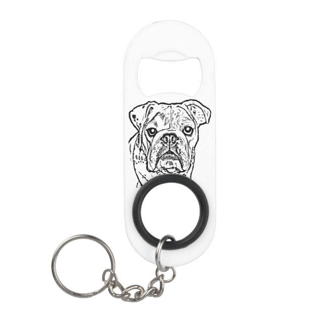 English bulldog bottle opener keychain keychain bottle opener (Front)