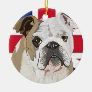 English Bulldog Ceramic Ornament