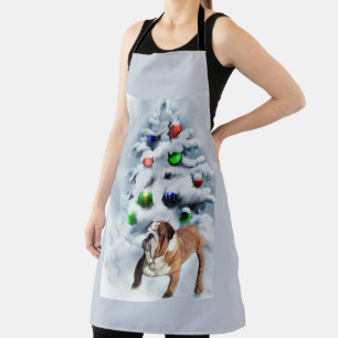 English Bulldog Christmas Apron
