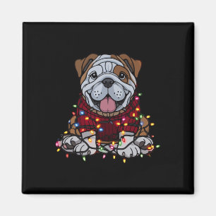English Bulldog Christmas Cute Santa Pet For Anima Magnet