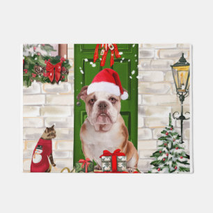 English Bulldog Christmas Doormat