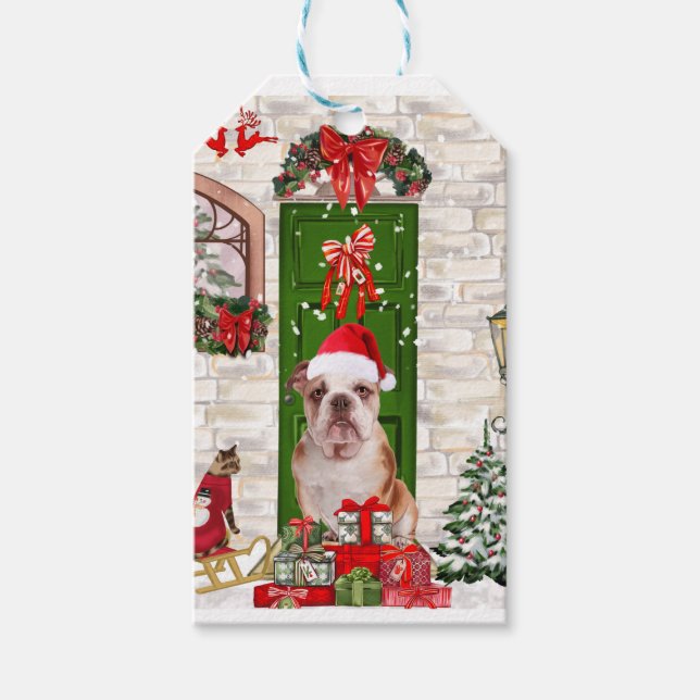 English Bulldog Christmas    Gift Tags (Front)