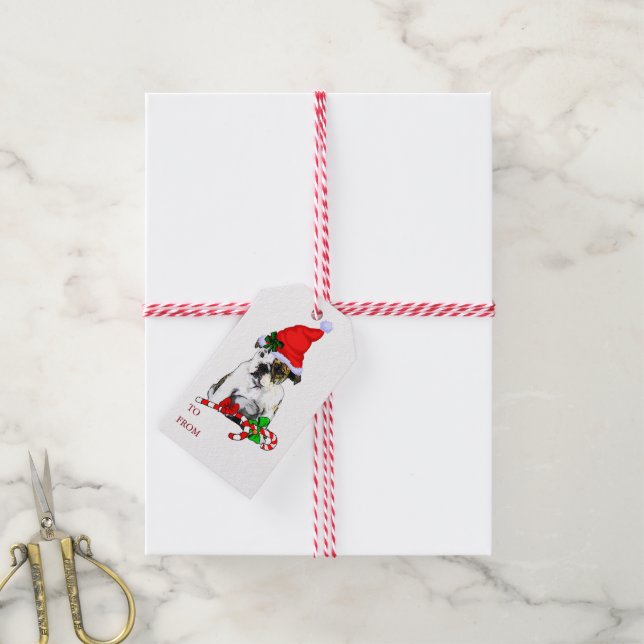 English Bulldog Christmas Gift Tags (With Twine)