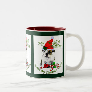 English Bulldog Christmas Gifts Two-Tone Coffee Mug