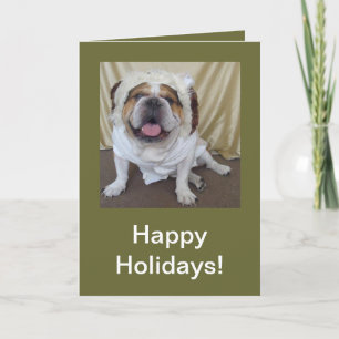 English Bulldog Christmas Happy Holiday cards! Card
