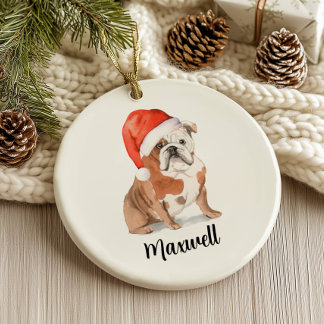English Bulldog Christmas Ornament