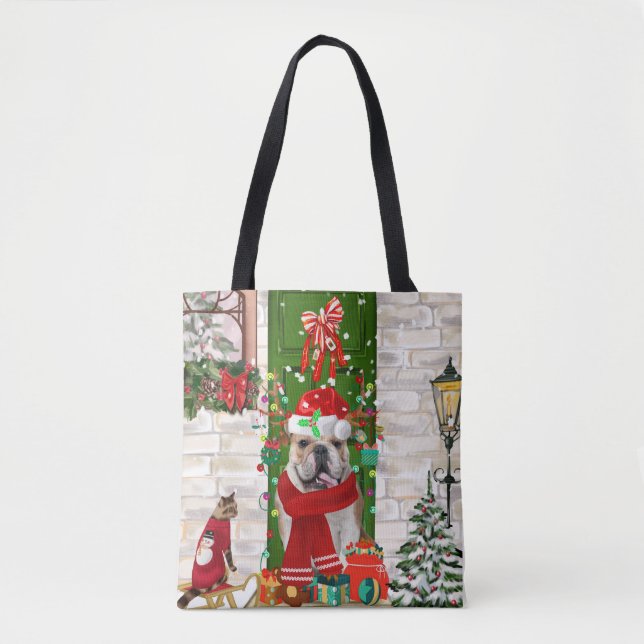 English Bulldog Christmas   Tote Bag (Front)