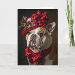 English Bulldog Christmas Victorian Dog Holiday Card