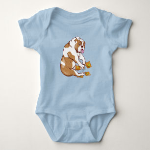 English Bulldog Crochet Baby Bodysuit