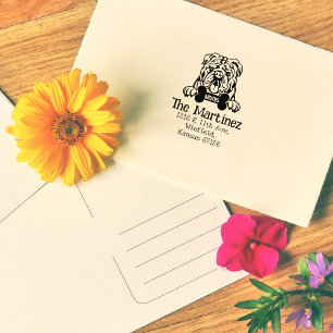 English BullDog, Custom Return Address,  Rubber Stamp