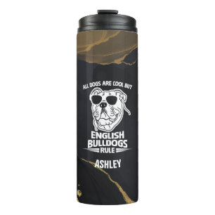 English Bulldog Cute Gift for Dog Dad Dog Mom Thermal Tumbler