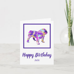 English Bulldog Cute Pet Silhouette PPY&B Birthday Card