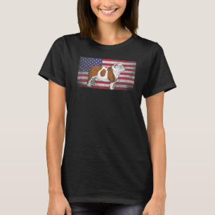 English Bulldog Dog 4th Of July American Flag Amer T-Shirt