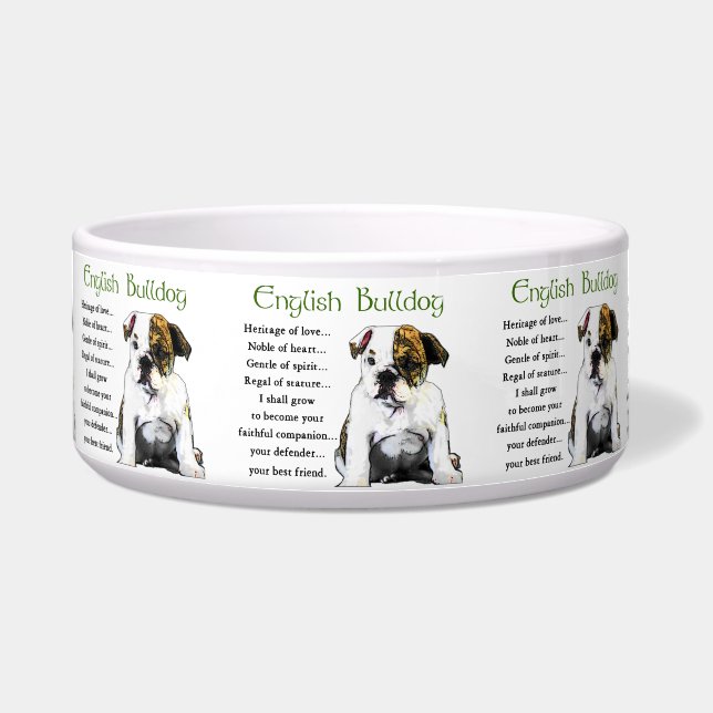 English Bulldog Dog  Bowl (Front)