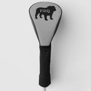 English Bulldog Dog Breed Silhouette Custom Text Golf Head Cover
