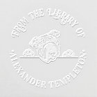 English Bulldog Dog Face Round Library Book Name