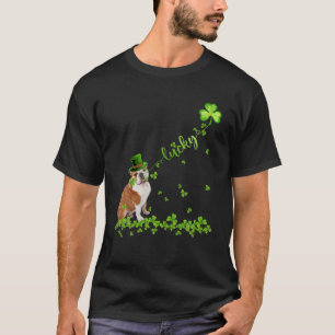 English Bulldog Dog Funny Shamrock St. Patrick's D T-Shirt