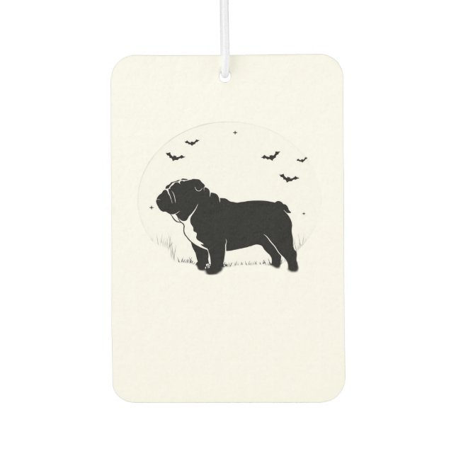 English Bulldog Dog � Halloween Moon Silhouette Ov Air Freshener (Front)