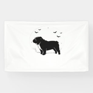 English Bulldog Dog – Halloween Moon Silhouette Ov Banner
