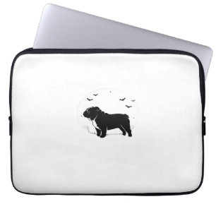 English Bulldog Dog � Halloween Moon Silhouette Ov Laptop Sleeve