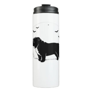 English Bulldog Dog – Halloween Moon Silhouette Ov Thermal Tumbler
