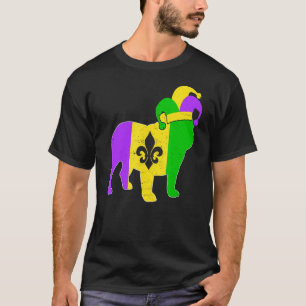English Bulldog Dog Mardi Gras Carnivals Funny Pup T-Shirt