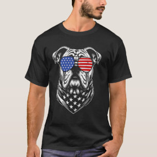 English Bulldog Dog Patriotic 4th of July American T-Shirt