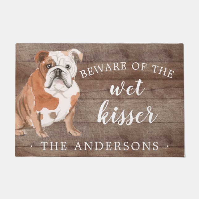 English Bulldog Dog Personalized Door Mat (Front)
