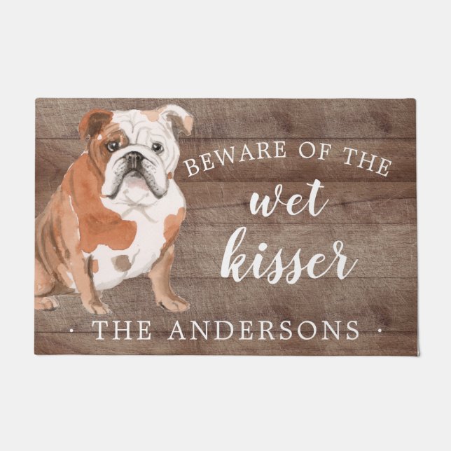 English Bulldog Dog Personalized Door Mat (Front)