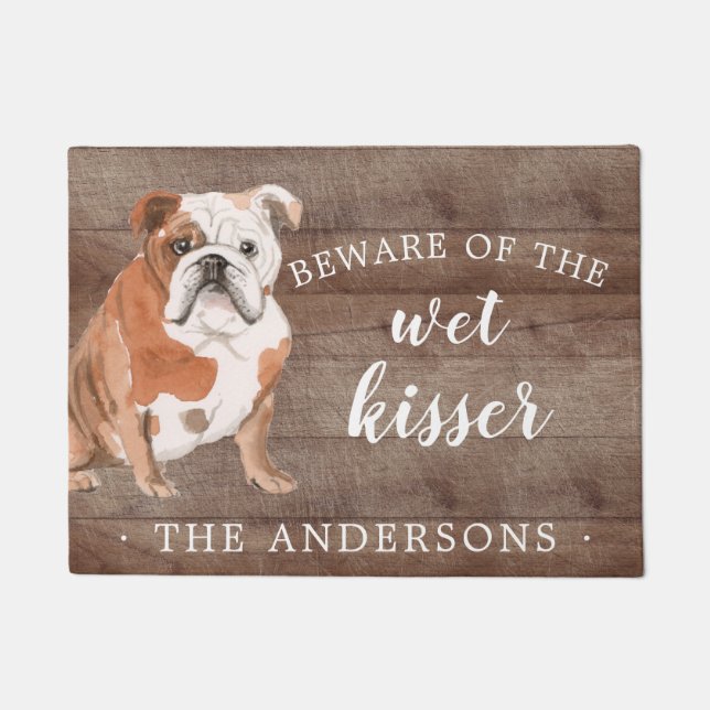 English Bulldog Dog Personalized Door Mat (Front)