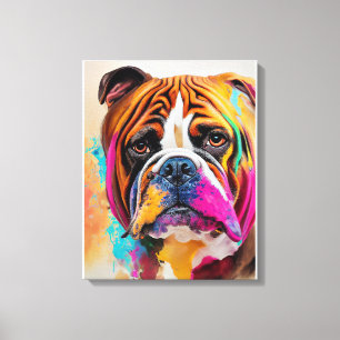 English Bulldog Dog Pet Cute Adorable Animal  Canvas Print