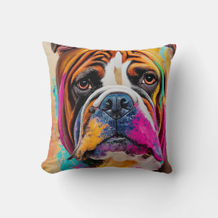 English Bulldog Dog Pet Cute Adorable Animal Throw Pillow