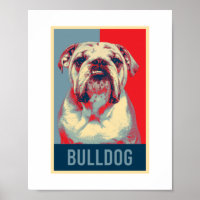 English Bulldog Dog Portrait Pop Art