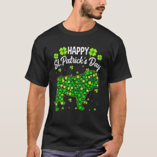 English Bulldog Dog Retro Shamrock Irish St Patric T-Shirt