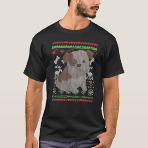 English Bulldog Dog Santa Claus Ugly Christmas Pat T-Shirt
