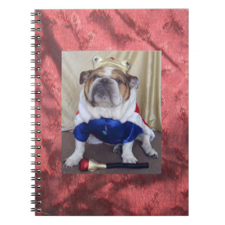 English Bulldog dressed as a king, Notebook! Notebook
