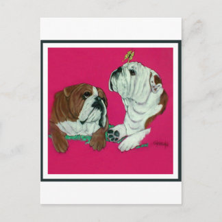 English Bulldog Duo Postcard