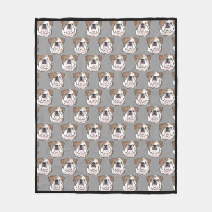 English Bulldog Fleece Throw, Any Background Blanket
