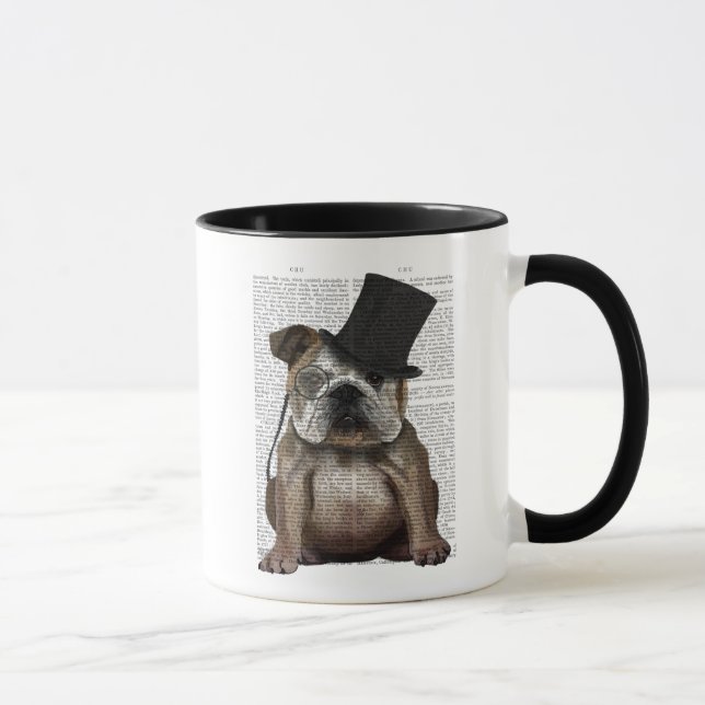 English Bulldog, Formal Hound and Hat Mug (Right)