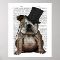 English Bulldog, Formal Hound and Hat