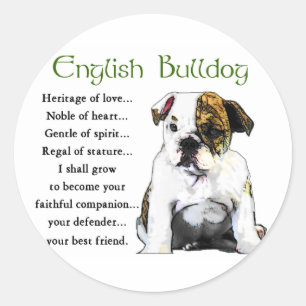 English Bulldog Gifts Classic Round Sticker