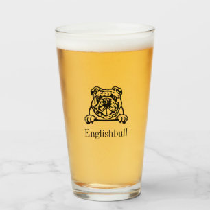 English Bulldog Glass Tumbler