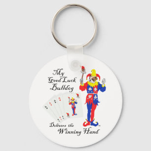 English Bulldog Good Luck Poker Fun Keychain