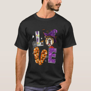 English Bulldog Halloween Costume Witch Hat Bulldo T-Shirt