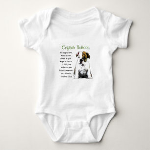 English Bulldog Heritage of Love Baby Bodysuit