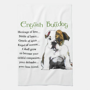 English Bulldog Heritage of Love Kitchen Towel